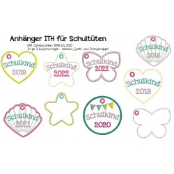 ITH Stickserie - Anhänger Schultüte Schulkind bis 2025